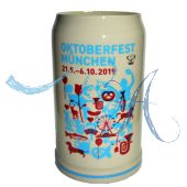2019 - Offizieller Oktoberfestkrug Plakatmotiv, Jahrgangskrug, Wiesnkrug