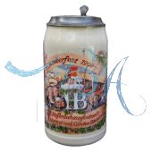 1990 Hofbräuhaus Oktoberfest München Festzelt Krug mit Zinndeckel