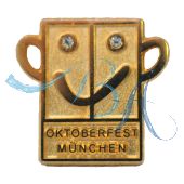 Pin Anstecker Oktoberfest Lachgesicht Gold