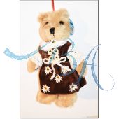 Plüschtier, Trachten Teddybär Madl mit original barischer Tracht