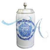 Bayrische Staatsbrauerei Weihenstephan Krug mit Zinndeckel 