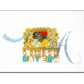 Magnet Souvenir Bayern Wappen in Gold- Farbe