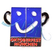 Pin Anstecker, Souvenir, Gesicht Oktf München, blau