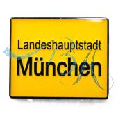 Pin Anstecker Souvenir Ortschild München