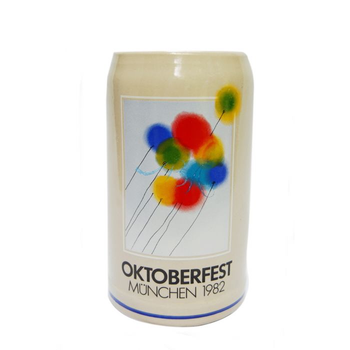1982 - Offizieller Oktoberfestkrug Plakatmotiv, Jahrgangskrug, Wiesnkrug