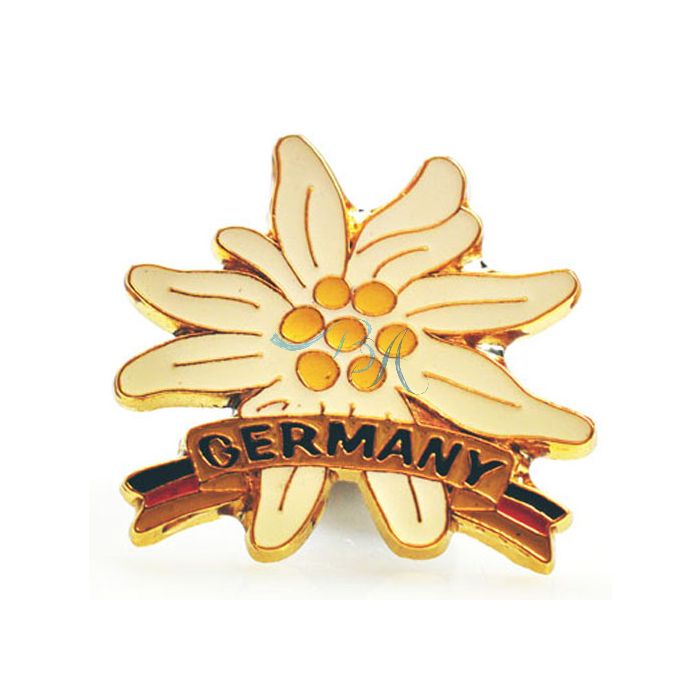 Pin Anstecker Souvenir Edelweiß Germany Gold