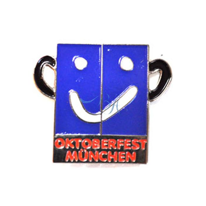 Pin Anstecker, Souvenir, Gesicht Oktf München, blau