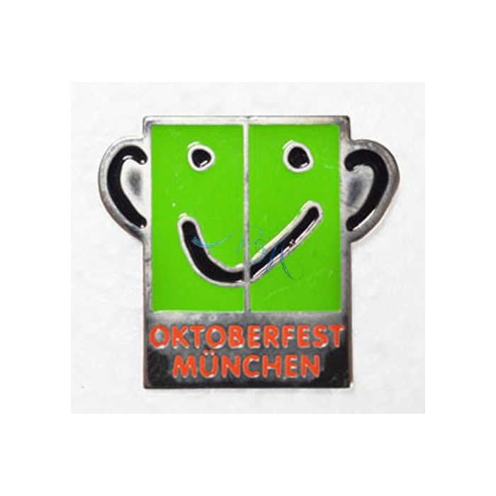 Pin Anstecker Souvenir Gesicht Oktfoberfest München, grün