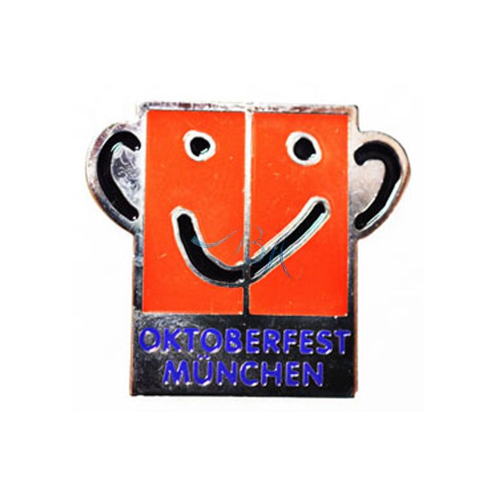Pin Anstecker, Souvenir, Gesicht Oktf München, orange