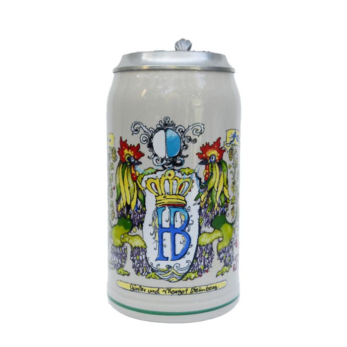 1989 Hofbräuhaus Oktoberfest München Festzelt Krug mit Zinndeckel