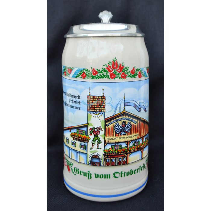1990 Armbrustschützen Festzelt Krug mit Zinndeckel