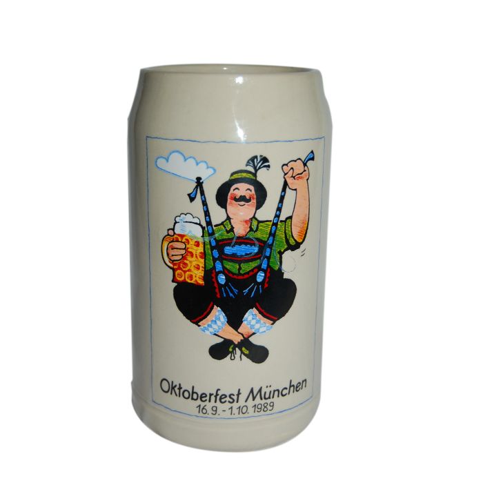 1989 - Offizieller Oktoberfestkrug Plakatmotiv, Jahrgangskrug, Wiesnkrug