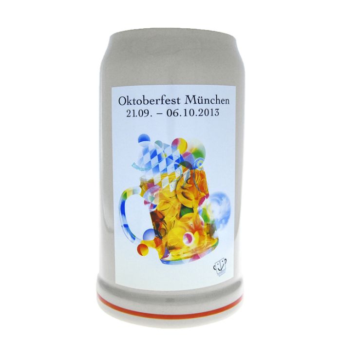 2013 - Offizieller Oktoberfestkrug Plakatmotiv, Jahrgangskrug, Wiesnkrug