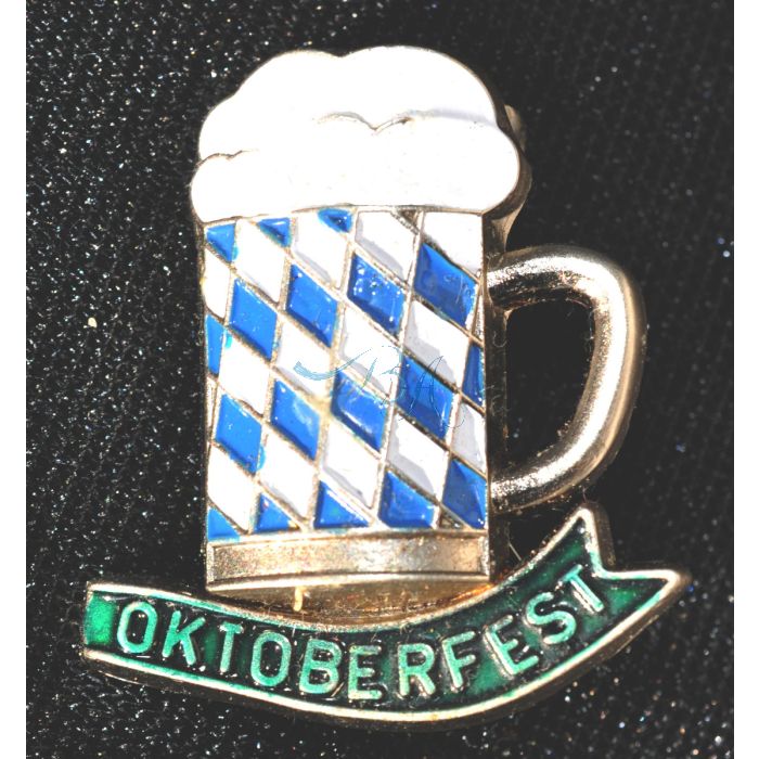 Anstecker Bierkrug Raute mit Schriftzug Oktoberfest