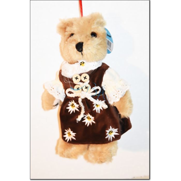 Plüschtier, Trachten Teddybär Madl mit original barischer Tracht