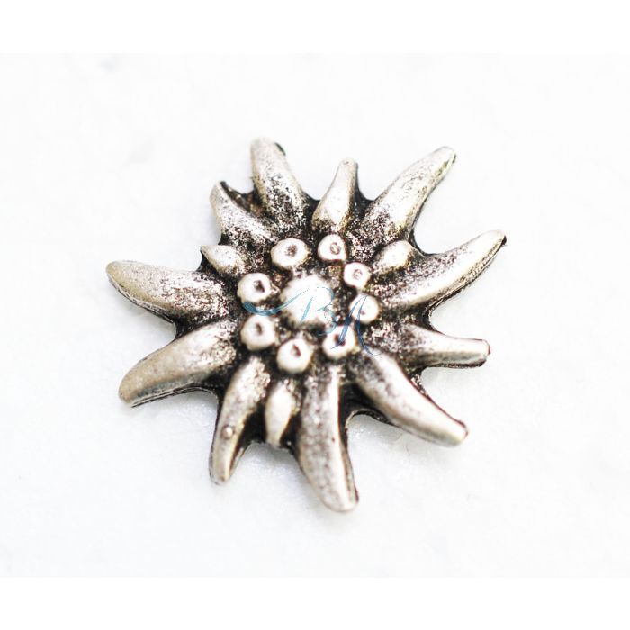 Pin Anstecker Souvenir Edelweiß, Altsilber