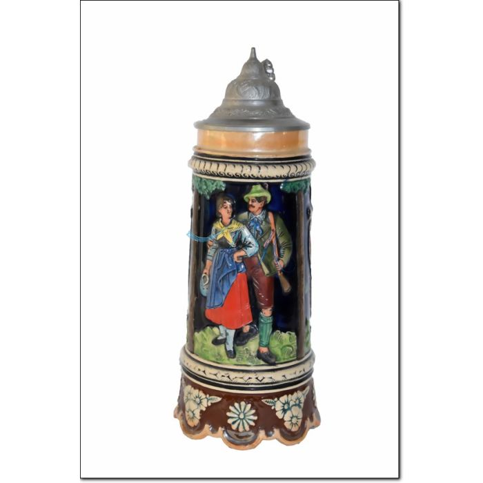 Spieluhr Krug, Jäger mit Frau Mariandl