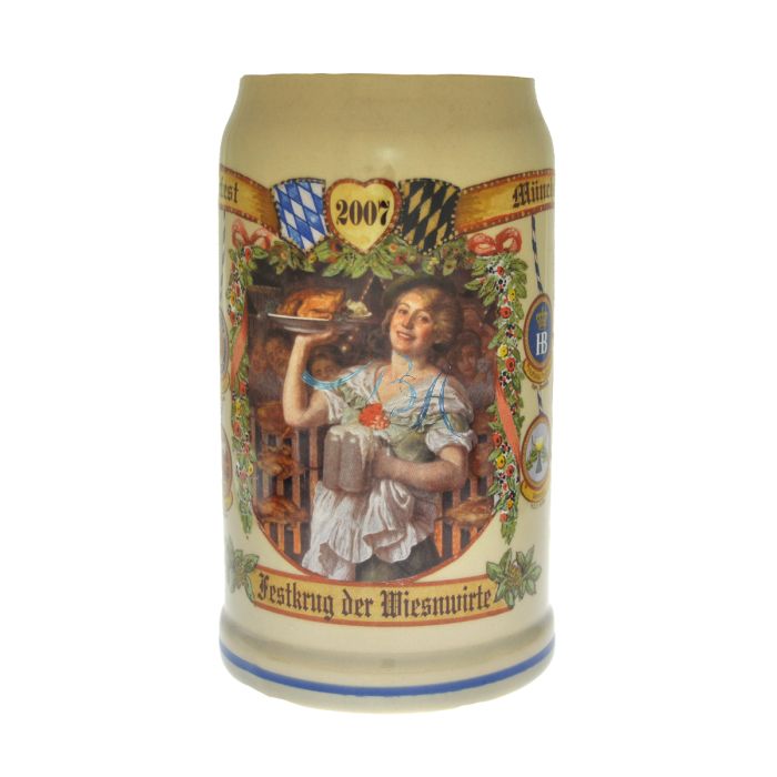 2007 - Wiesn Wirte Krug, Brauereikrug, Bierkrug, Steinkrug, Oktoberfestkrug