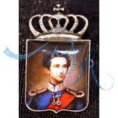 Anstecker Ludwig II König von Bayern mit Krone