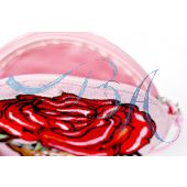 Dirndl Tasche, Trachten-Tasche, rosa mit roter Rose