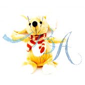 Plüschtier Maus mit Schal-beige